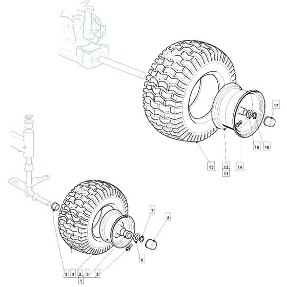 1435H - 2008 - 299954333/M08 - Mountfield Ride On Mower Wheels Diagram