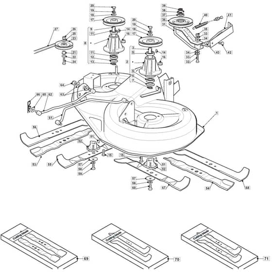 1435H - 2008 - 299964333/BM8 - Mountfield Ride On Mower 92cm Deck Diagram