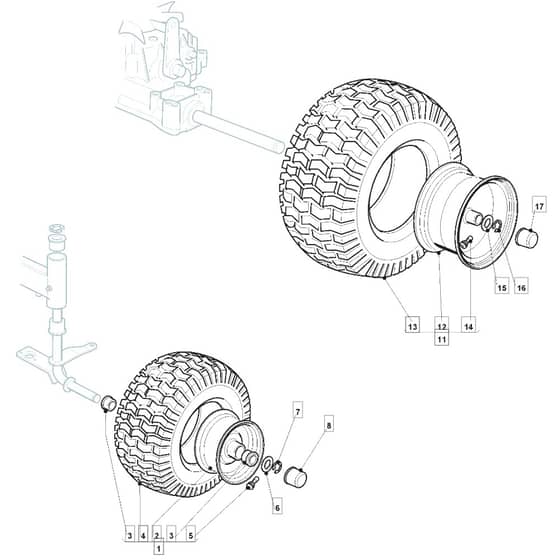 1435H - 2008 - 299964333/BM8 - Mountfield Ride On Mower Wheels Diagram