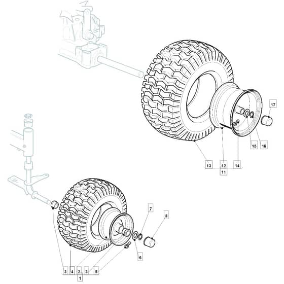 1435H - 2008 - 299964333/M08 - Mountfield Ride On Mower Wheels Diagram