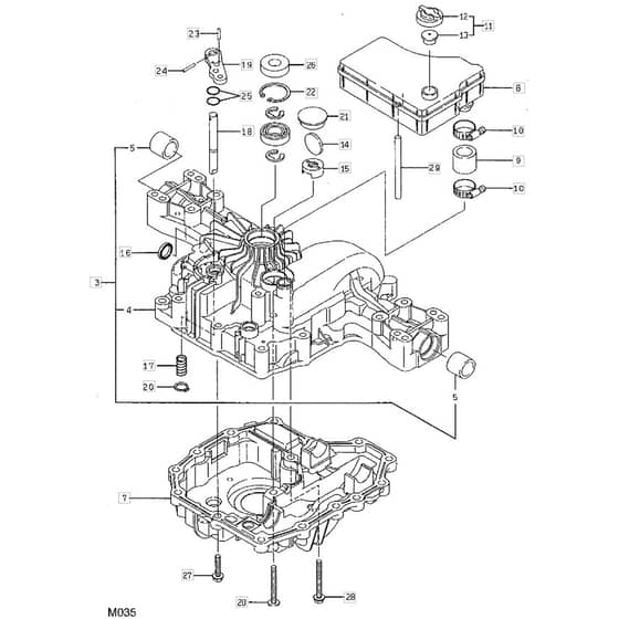 1436H - 2002 - 13-2652-12 - Mountfield Ride On Mower K46 Transaxle Case Diagram