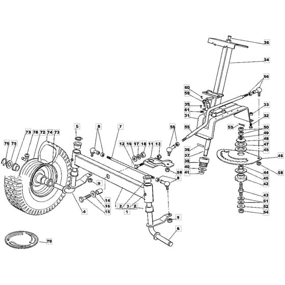 1436H - 2002 - 13-2652-12 - Mountfield Ride On Mower Steering Diagram
