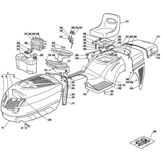 1436H - 2003 - 13-2652-13 - Mountfield Ride On Mower Body Diagram