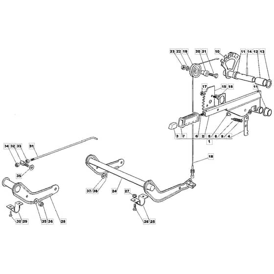 1436H - 2003 - 13-2652-13 - Mountfield Ride On Mower Deck Lifting Diagram