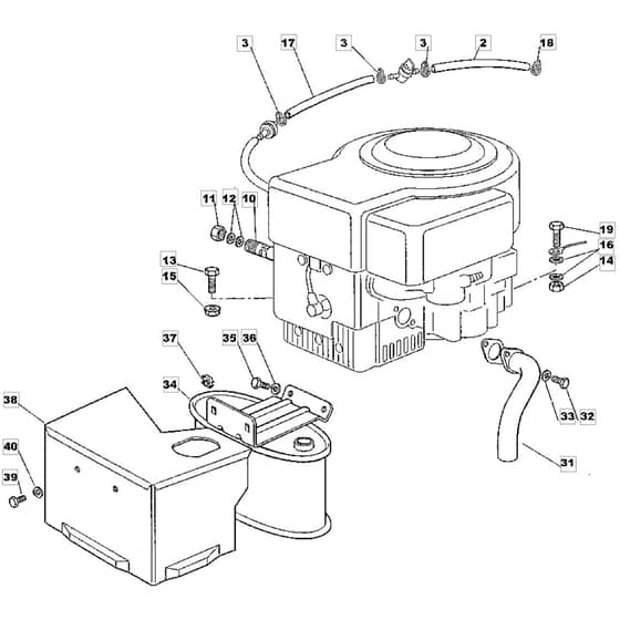 1436H - 2003 - 13-2652-13 - Mountfield Ride On Mower Engine Diagram