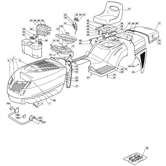 1436H - 2004 - 13-2652-14 - Mountfield Ride On Mower Body Diagram