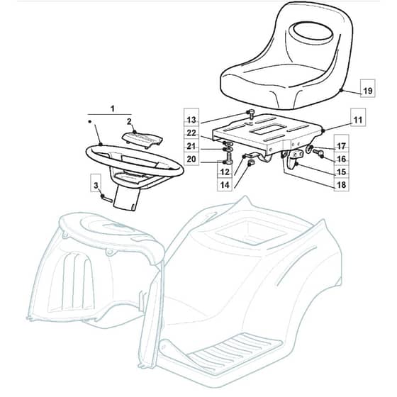 1436H - 2005 - 13-2652-15 - Mountfield Ride On Mower Seat Diagram