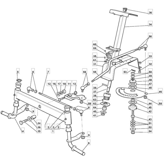1436H - 2005 - 13-2652-15 - Mountfield Ride On Mower Steering Diagram