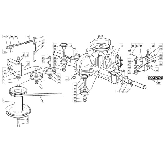 1436H - 2005 - 13-2652-15 - Mountfield Ride On Mower Transmission Diagram