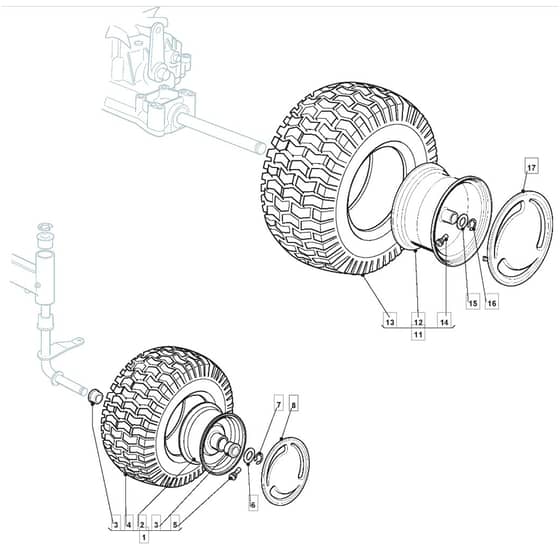 1436H - 2005 - 13-2652-15 - Mountfield Ride On Mower Wheels Diagram