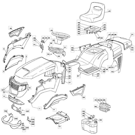 1436H - 2006 - 13-2683-11 - Mountfield Ride On Mower Body Diagram