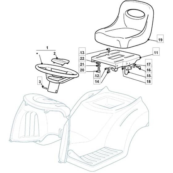 1436H - 2005 - 299961333/MOE - Mountfield Ride On Mower Seat Diagram