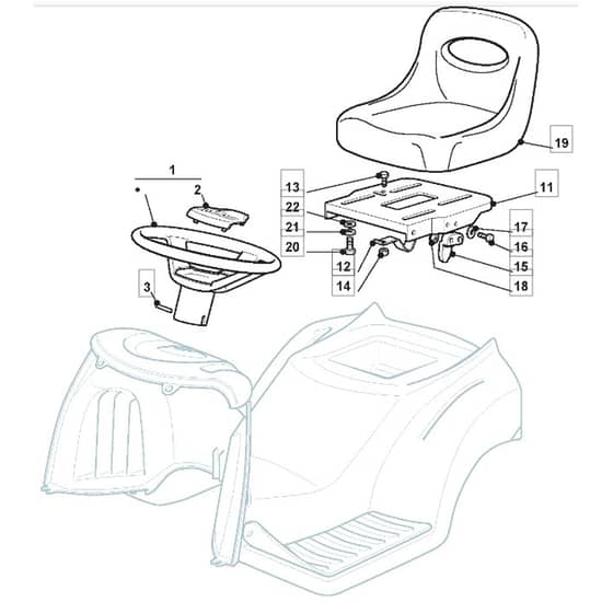 1436H - 2005 - 299961333/MOU - Mountfield Ride On Mower Seat Diagram