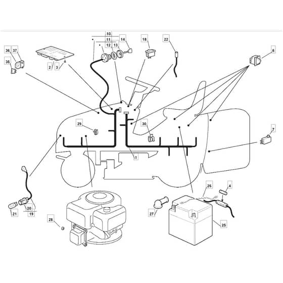 1436H - 2006 - 299961383/MO6 - Mountfield Ride On Mower Electrics Diagram