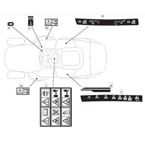 1436H - 2006 - 299961383/MO6 - Mountfield Ride On Mower Labels Diagram