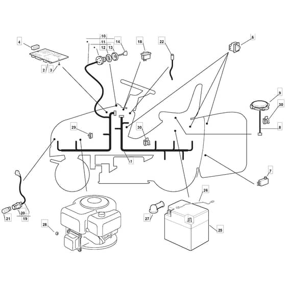 1436H - 2002-2006 - 299961383/MOE - Mountfield Ride On Mower Electrics Diagram