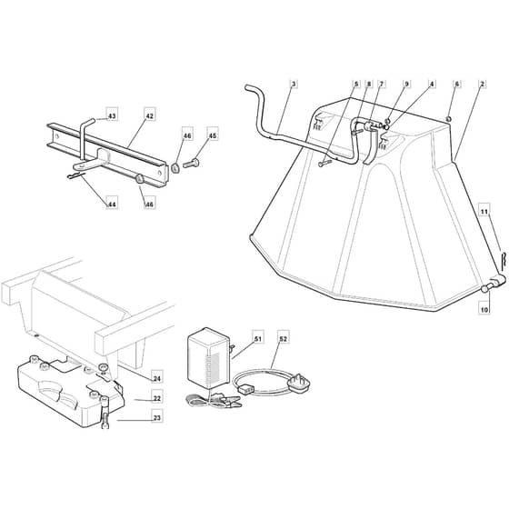 1436H - 2002-2006 - 299961383/MOE - Mountfield Ride On Mower Options Diagram