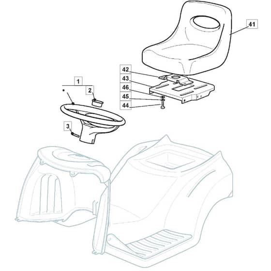 1436H - 2002-2006 - 299961383/MOE - Mountfield Ride On Mower Seat Diagram