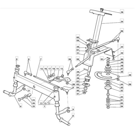 1436H - 2002-2006 - 299961383/MOE - Mountfield Ride On Mower Steering Diagram