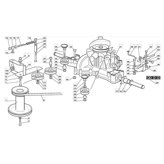 1436H - 2002-2006 - 299961383/MOE - Mountfield Ride On Mower Transmission Diagram