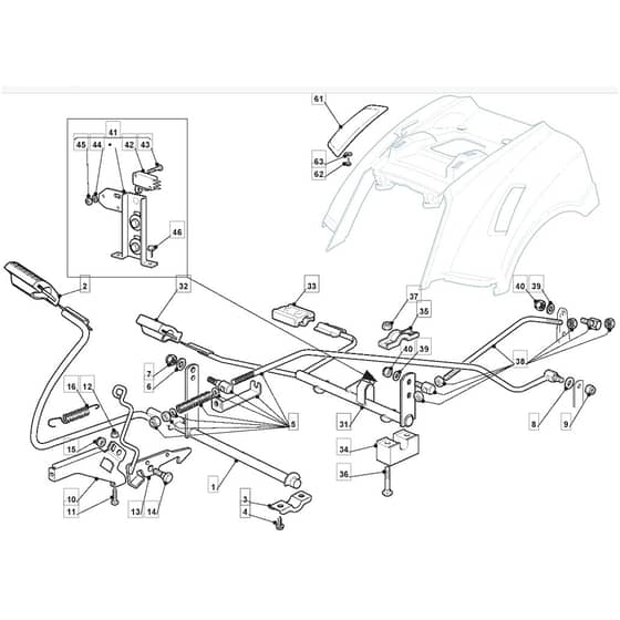 1436H - 2008 - 299964383/BM8 - Mountfield Ride On Mower Controls Diagram