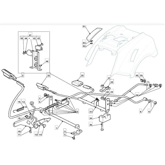 1436H - 2007 - 299964383/ME7 - Mountfield Ride On Mower Controls Diagram