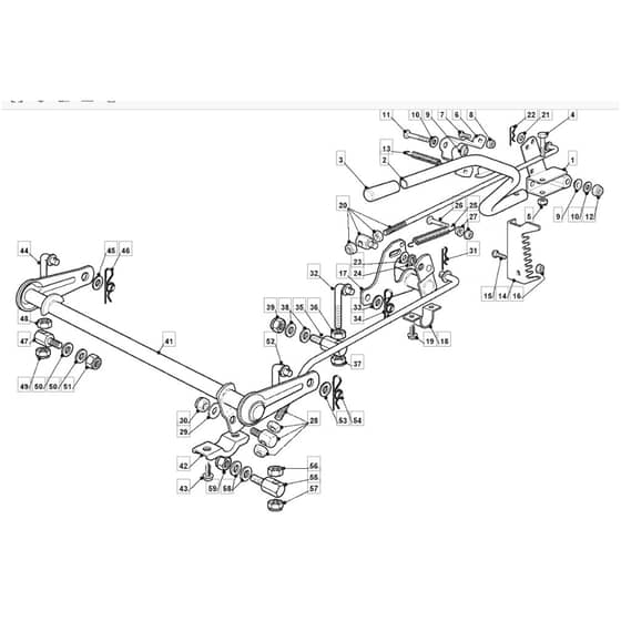 1436H - 2007 - 299964383/MO7 - Mountfield Ride On Mower Deck Lifting Diagram