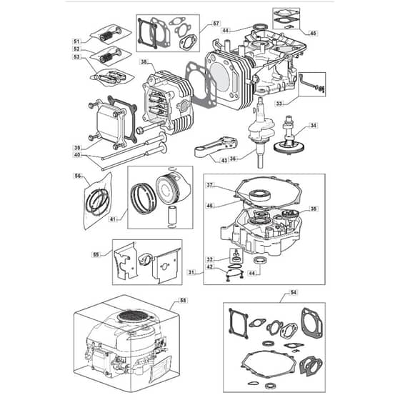 1436H - 2008 - 299964383/UM8 - Mountfield Ride On Mower Engine - ST. TRE0701 Diagram