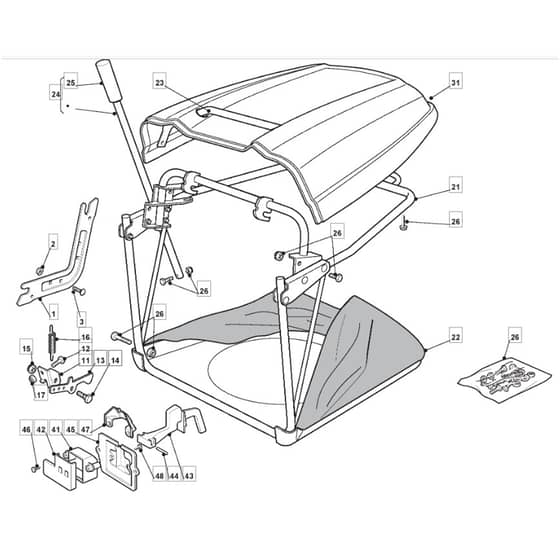 1436H - 2008 - 299964483/UM8 - Mountfield Ride On Mower Grasscatcher Diagram