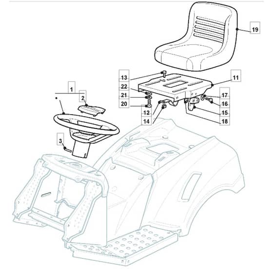 1436H - 2008 - 299964483/UM8 - Mountfield Ride On Mower Seat Diagram