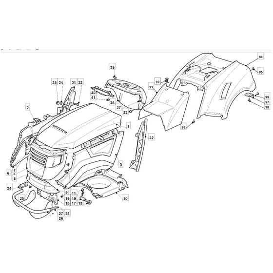 1436H - 2011-2012 - 2T0420283/M10 - Mountfield Ride On Mower Body Diagram