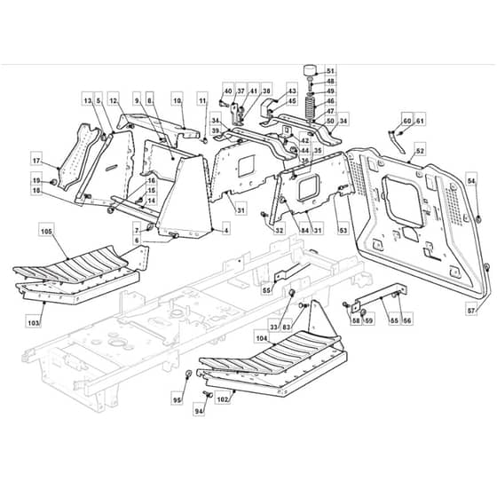 1436H - 2011-2012 - 2T0420283/M10 - Mountfield Ride On Mower Chassis Diagram