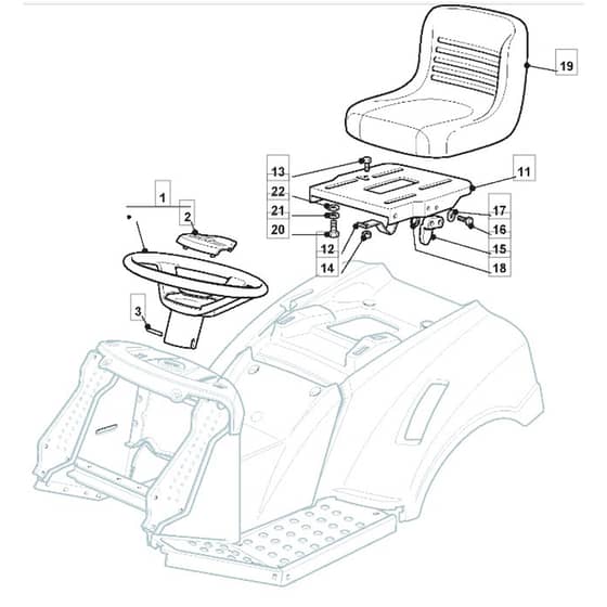1436H - 2011-2012 - 2T0420283/M10 - Mountfield Ride On Mower Seat Diagram