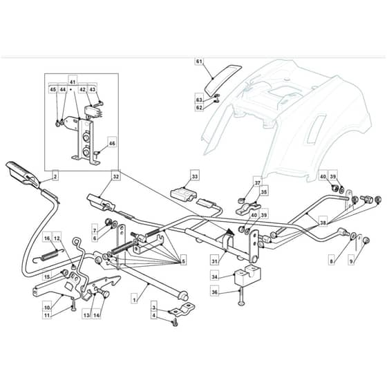 1436H - 2009 - 2T2642483/UM9 - Mountfield Ride On Mower Controls Diagram