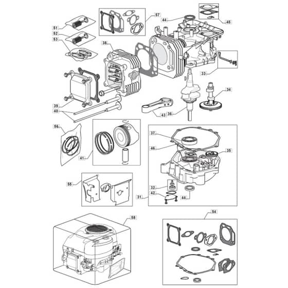 1436H - 2009 - 2T2644483/UM9 - Mountfield Ride On Mower Engine - ST. TRE0701 Diagram
