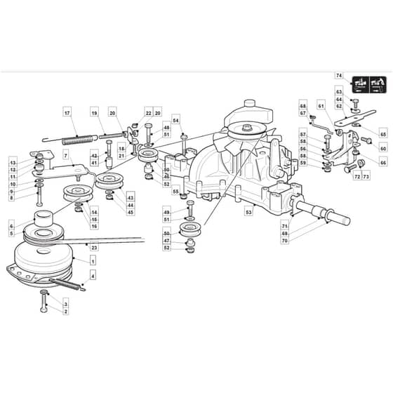1436H - 2009 - 2T2644483/UM9 - Mountfield Ride On Mower Transmission Diagram