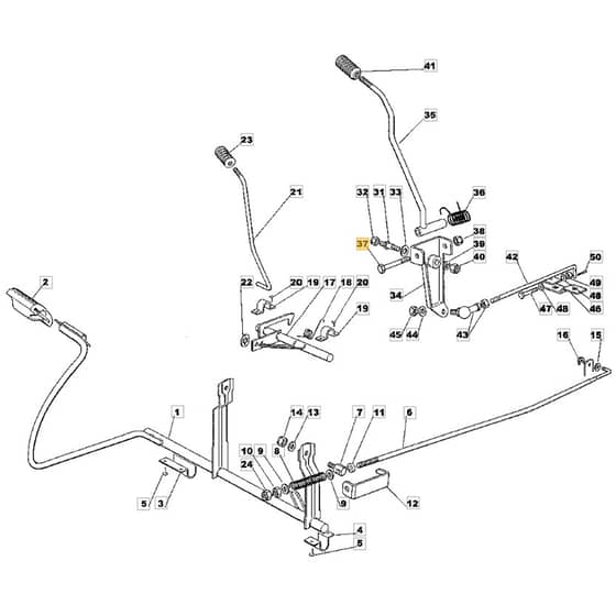 1436M - 2002 - 13-2651-12 - Mountfield Ride On Mower Controls Diagram