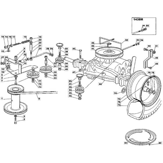 1436M - 2002 - 13-2651-12 - Mountfield Ride On Mower Transmission Diagram