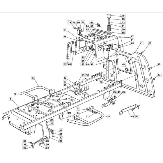 1436M - 2004 - 13-2651-14 - Mountfield Ride On Mower Chassis Diagram