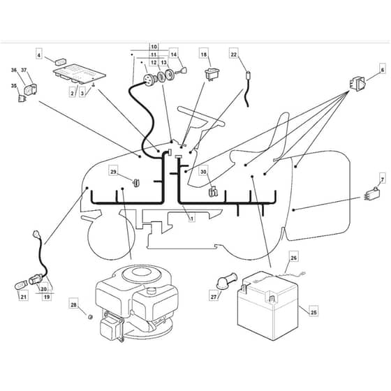 1436M - 2005 - 13-2651-15 - Mountfield Ride On Mower Electrics Diagram