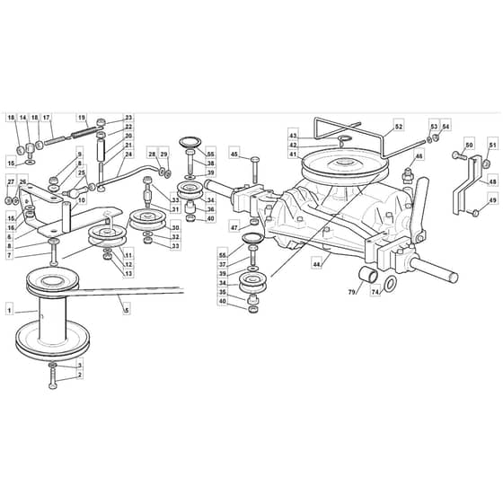 1436M - 2005 - 13-2651-15 - Mountfield Ride On Mower Transmission Diagram