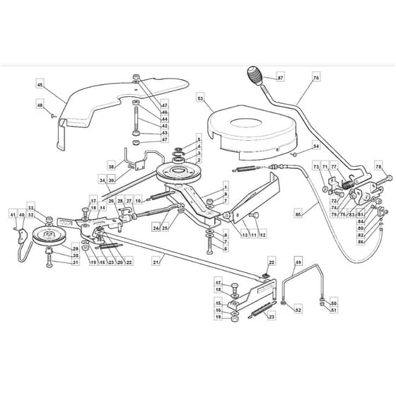 1436M - 2002-2005 - 299951333/MOU - Mountfield Ride On Mower Blade Diagram