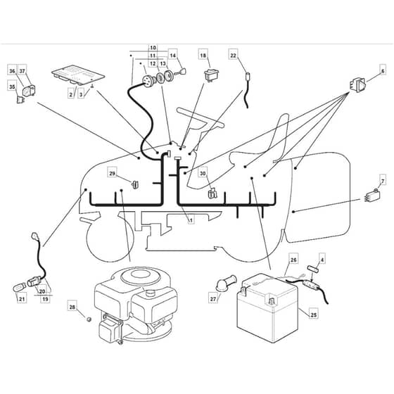 1436M - 2006 - 299951383/MO6 - Mountfield Ride On Mower Electrics Diagram