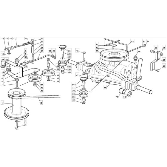 1436M - 2006 - 299951383/MO6 - Mountfield Ride On Mower Transmission Diagram