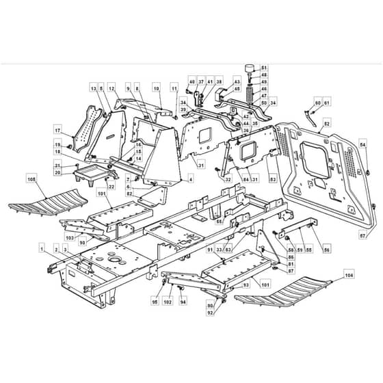 1436M - 2008 - 299954383/BM8 - Mountfield Ride On Mower Chassis Diagram
