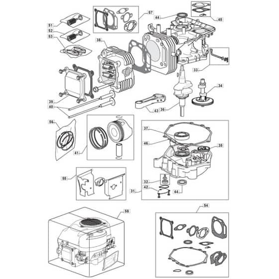 1436M - 2008 - 299954383/UM8 - Mountfield Ride On Mower Engine - ST. TRE0701 Diagram