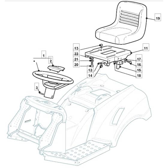 1436M - 2008 - 299954483/UM8 - Mountfield Ride On Mower Seat Diagram