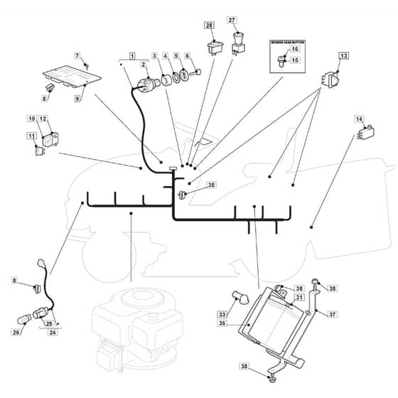 1436M - 2011-2013 - 2T0320283/M10 - Mountfield Ride On Mower Electrics Diagram