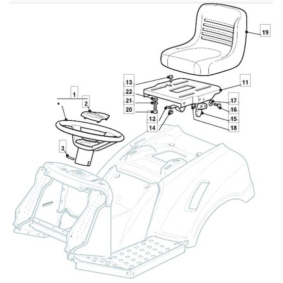 1436M - 2011-2013 - 2T0320283/M10 - Mountfield Ride On Mower Seat Diagram