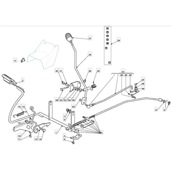 1436M - 2011-2013 - 2T0320483/M10 - Mountfield Ride On Mower Controls Diagram
